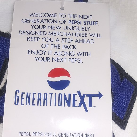 Vintage PEPSI GENERATION NEXT 90's White and Blue Baseball Jersey Size S/M TAG - Picture 11 of 11